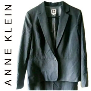 ANNE KLEIN ONE BUTTON BLAZER - GRAY